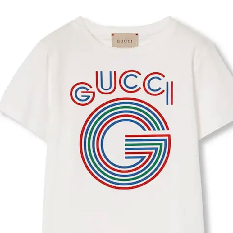 Детская футболка Gucci GUCCIT FW24 Logo (белая) — фото 5