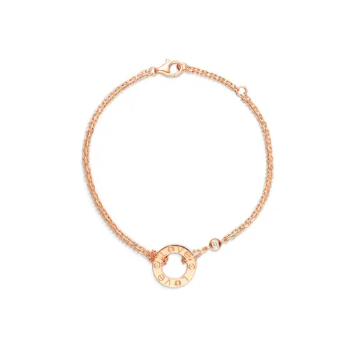 CARTIER LOVE 18K Gold Diamond Bracelets Unisex Rose Gold