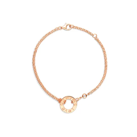 CARTIER LOVE 18K Gold Diamond Bracelets Unisex Rose Gold