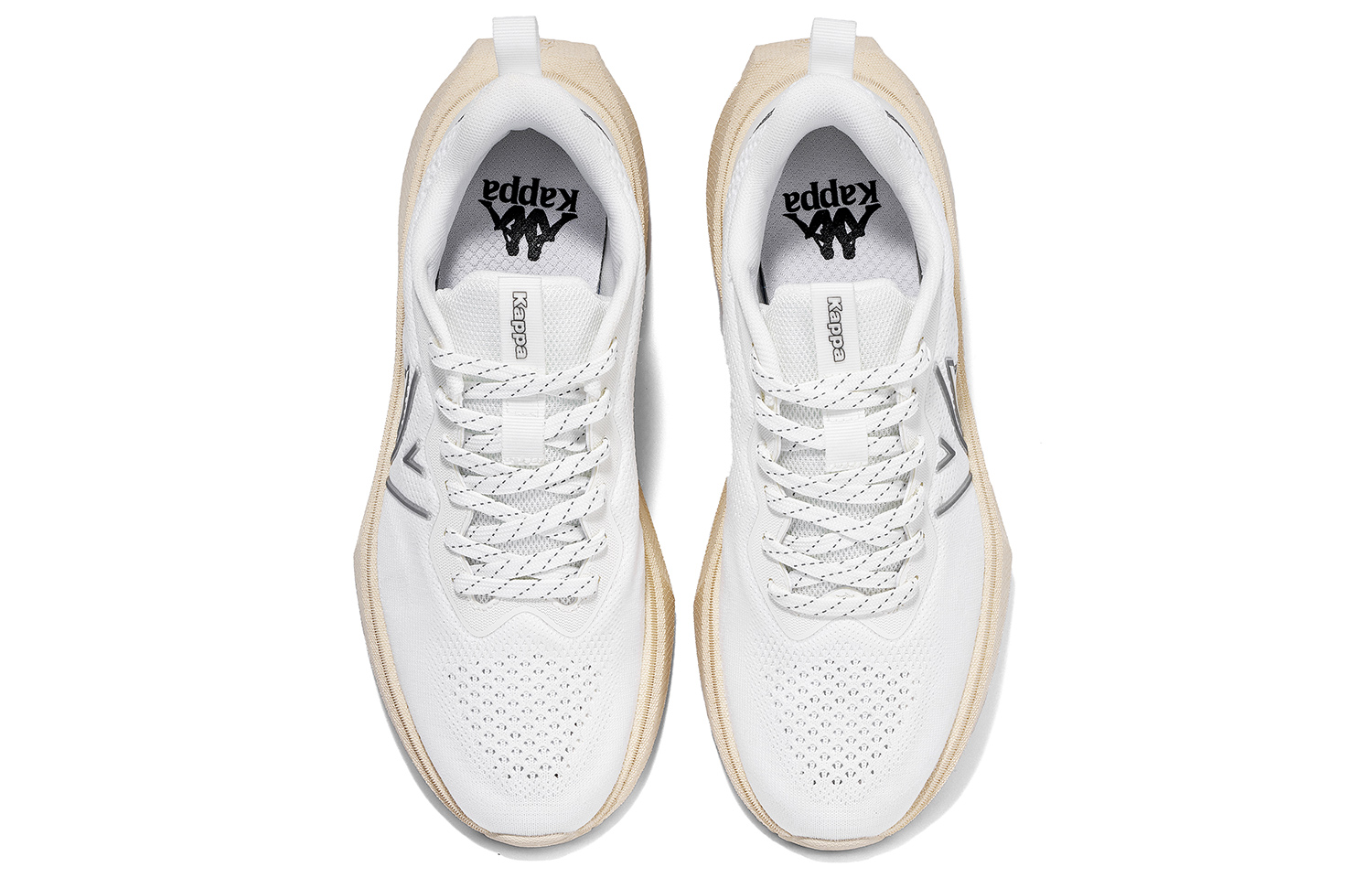 Kappa Slip Resistant Abrasion Resistant Mid top Running Shoes Unisex White Beige Gray