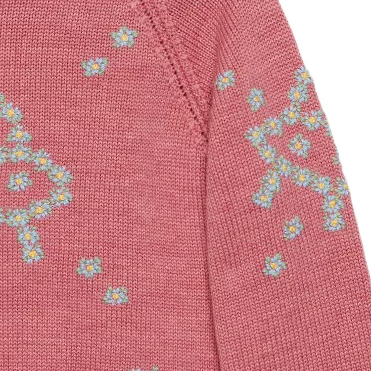 Женский свитер Gucci SS23 (розовый с вышивкой) — фото 6