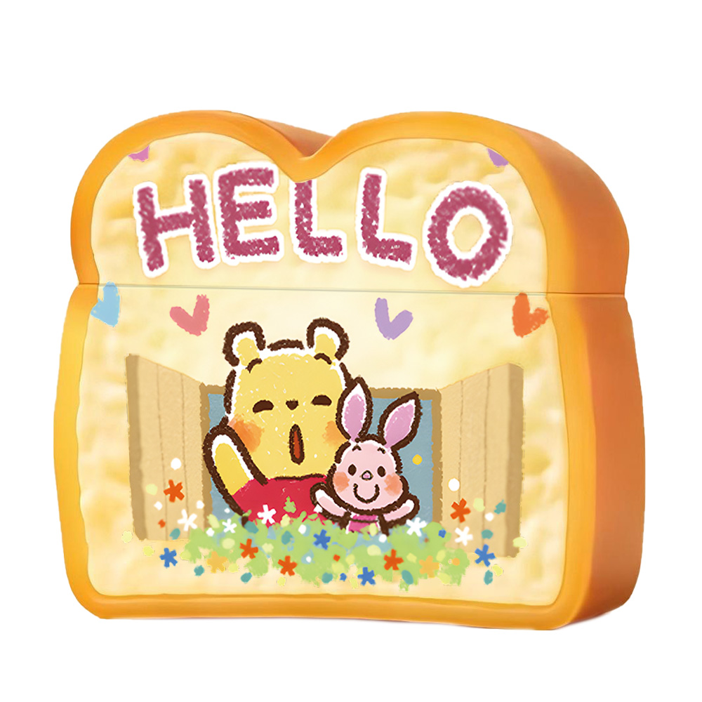 Disney Disney Suitable for Apple/apple airpods second generation/third generation/pro/por2 generation silicone Q version super cute little fresh Winnie the Pooh and Piglet Toast Bread Cartoon Protective Cover Headphone Case