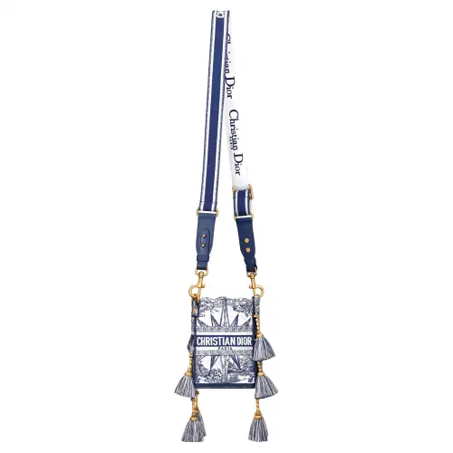 DIOR D Bubble Collection Embroidery Bucket Bags Crossbody Bag, Shoulder Bag Small Women's Blue