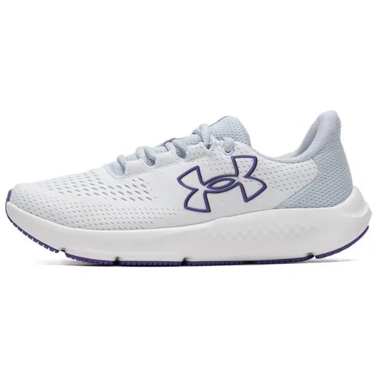 Under Armour Charged Pursuit 3 Anti-Slip Wear-Resistant Low-Top Running Shoes Women's White Purple