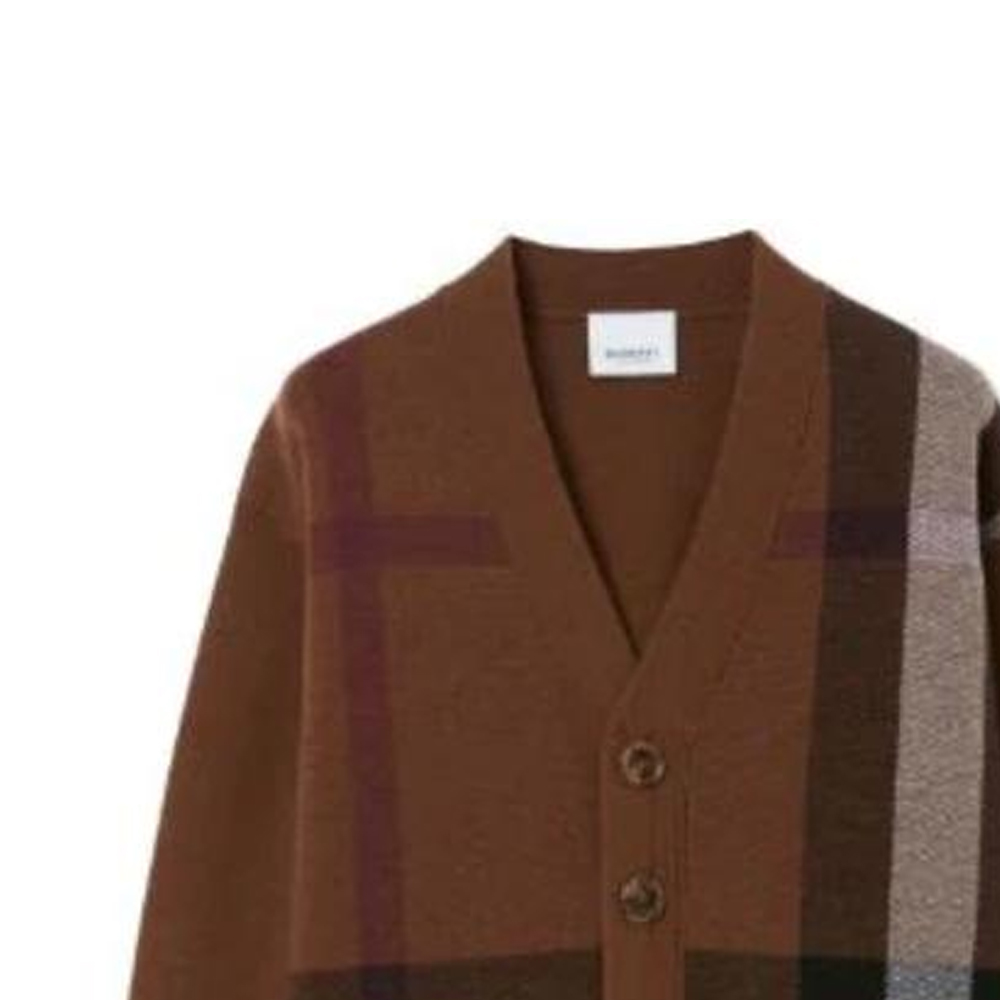 Мужской кардиган Burberry В-образный вырез (коричневый) — фото 3