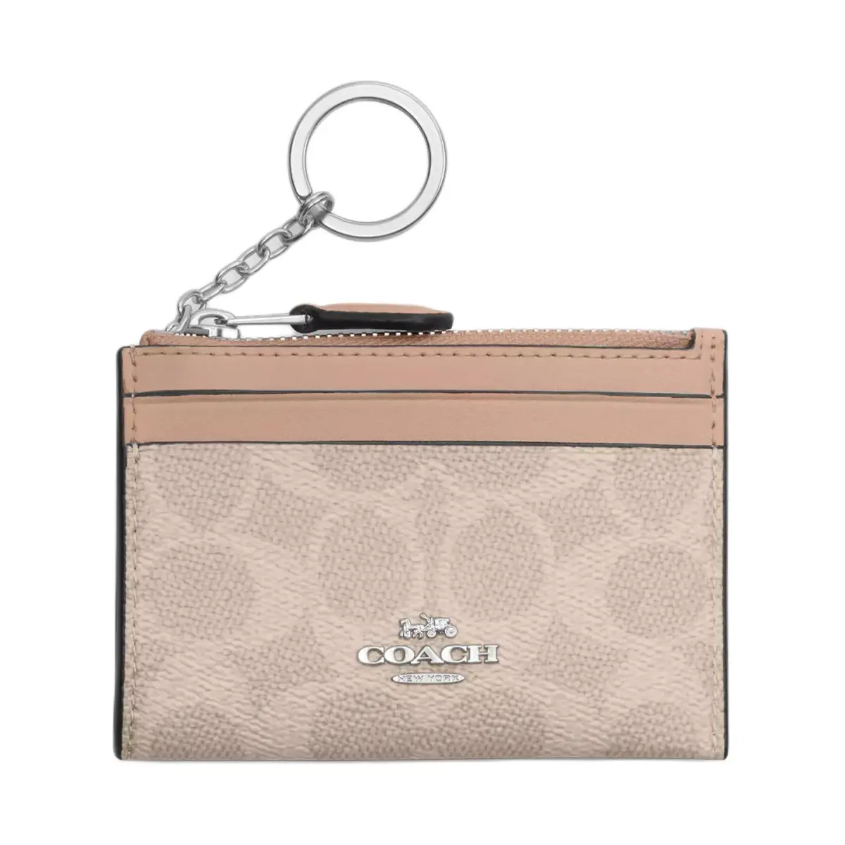 COACH Skinny Id Case Artificial Leather Card Holders Regular Women's Sand