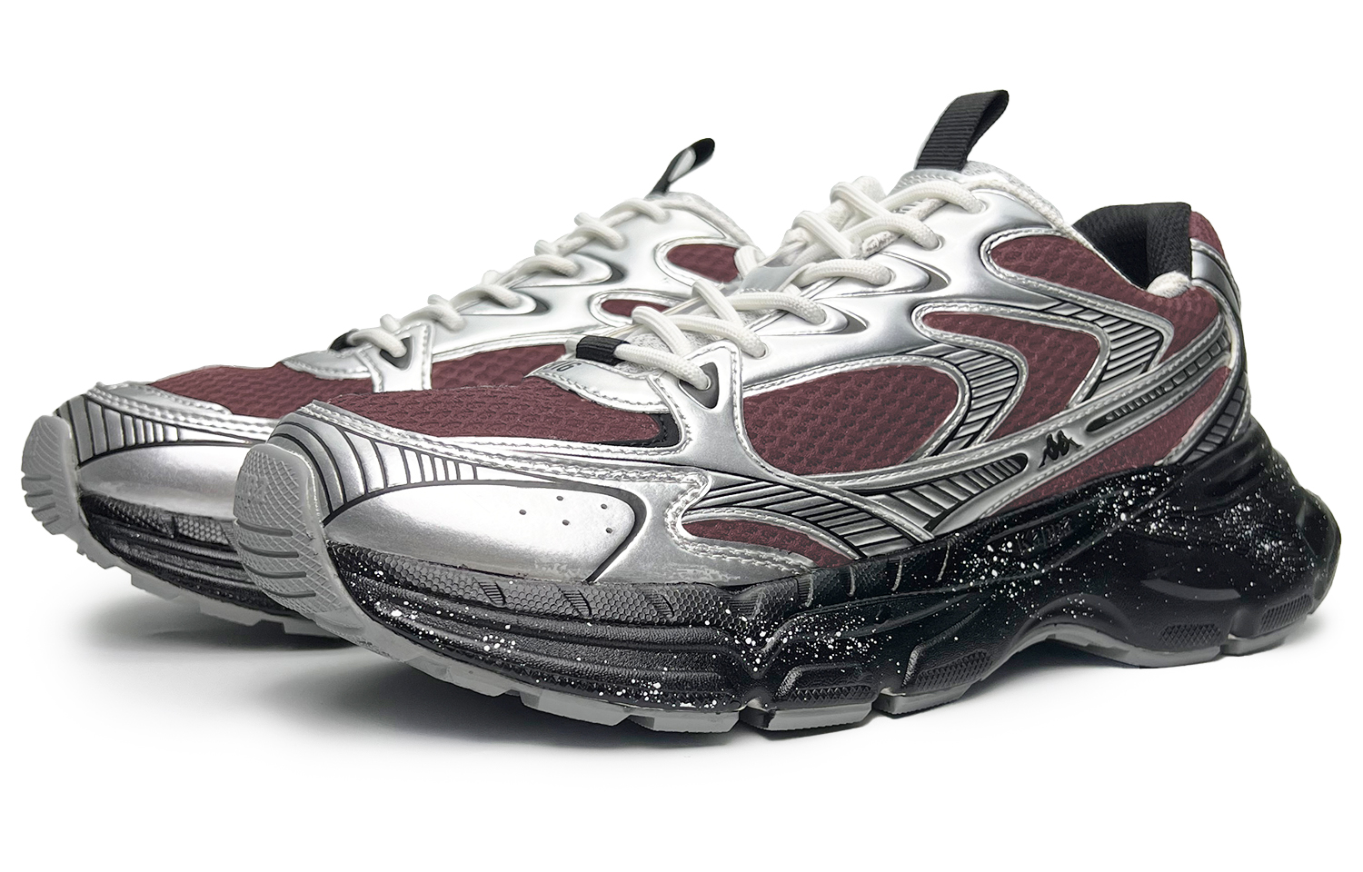 Kappa Cushioning Abrasion Resistant Breathable Low top Running Shoes Unisex Black Red Silver