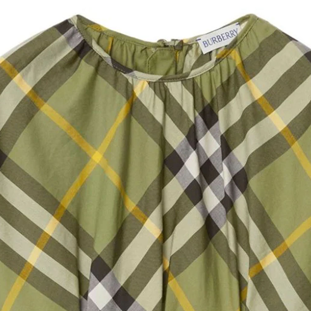 Женское платье Burberry Check Dress (зеленое) — фото 3