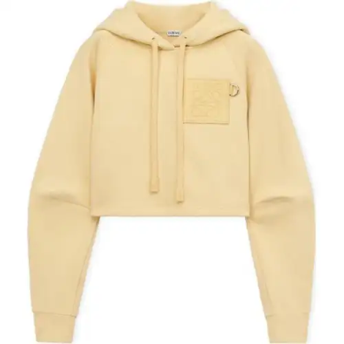 LOEWE Cropped Hoodie 'Vanilla'