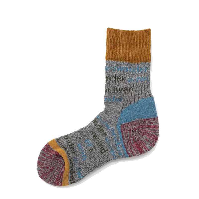 And Wander Crew Socks Unisex 1 Pack Light Gray