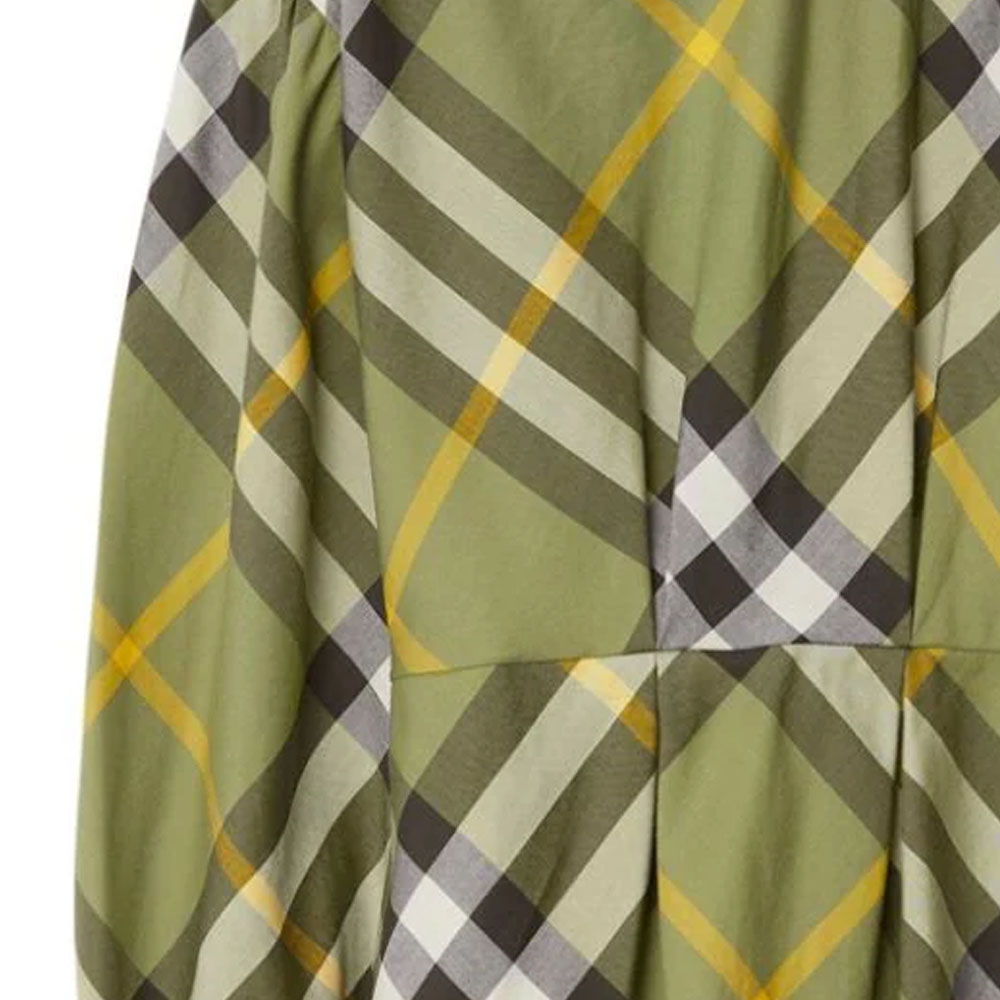 Женское платье Burberry Check Dress (зеленое) — фото 4