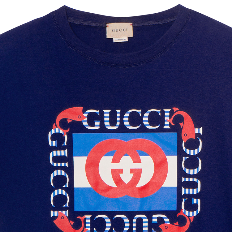Мужская футболка Gucci (синий) — фото 3