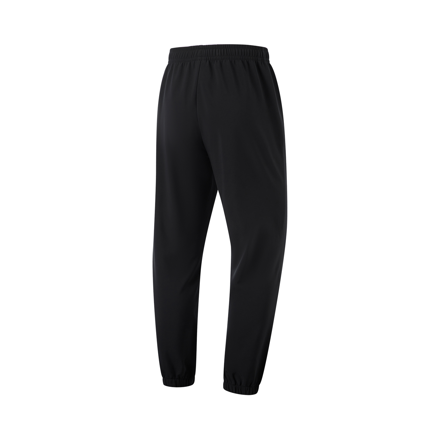 Li Ning Fitness Series Solid Color Mid Rise Breathable Fleece Lined Versatile Elastic Cuff Sports Pants Men’s Black