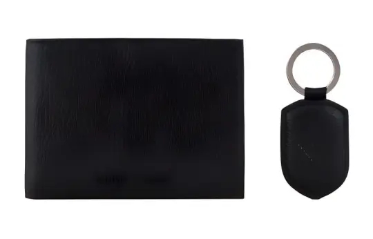 EMPORIO ARMANI Cow Leather Wallet Men's Black