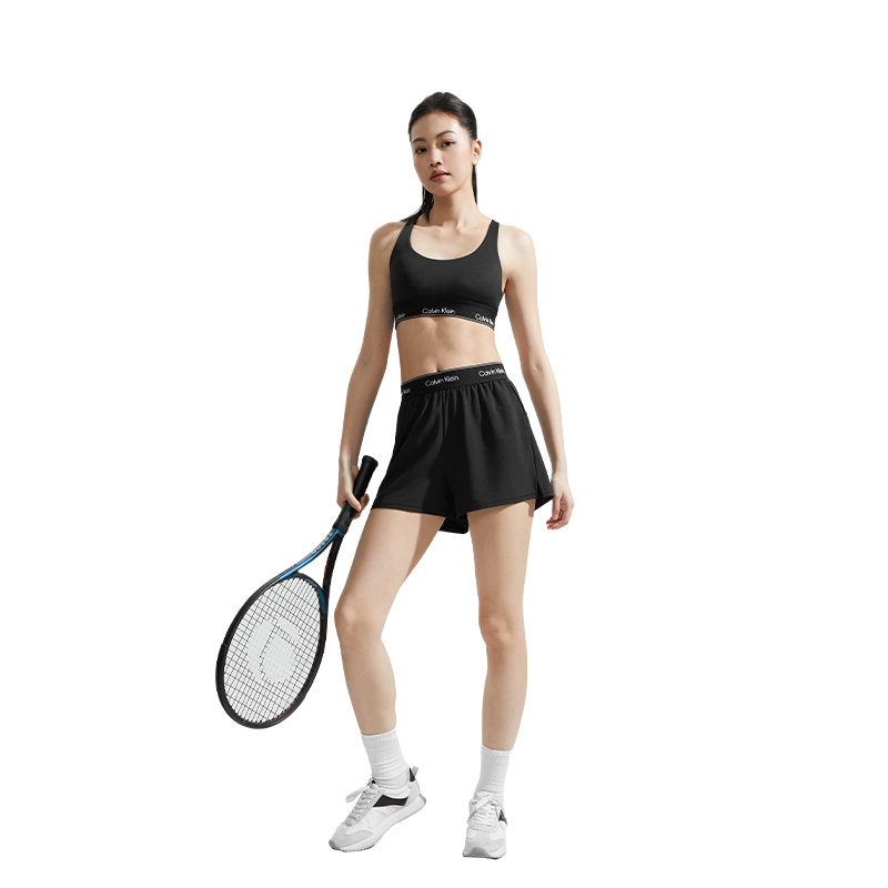 Calvin Klein logo-waistband sports bra