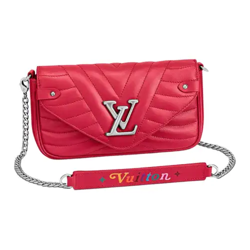 LOUIS VUITTON New Wave Calfskin Crossbody Bag, Shoulder Bag Small Women's Red