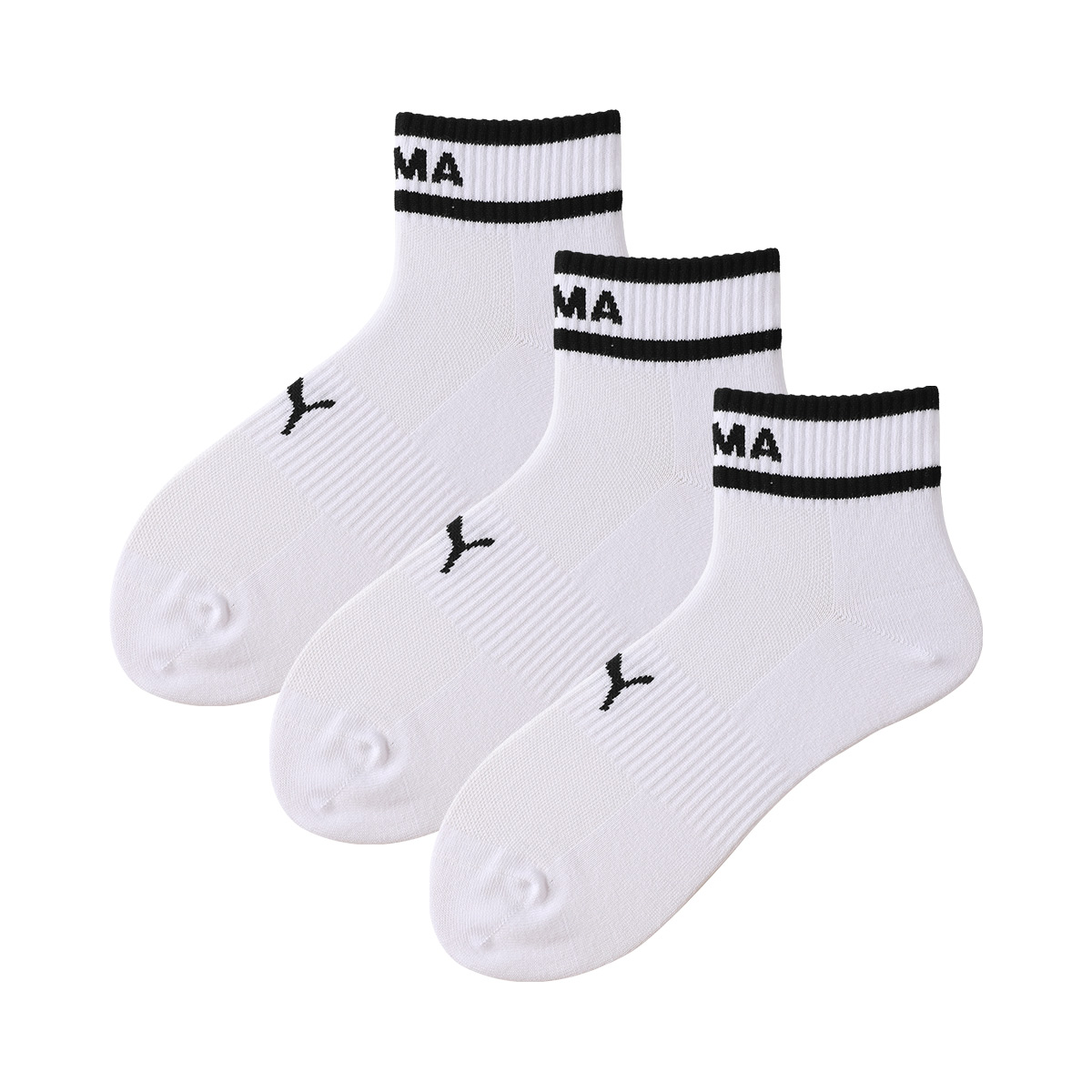 PUMA Crew Socks Unisex White & Black