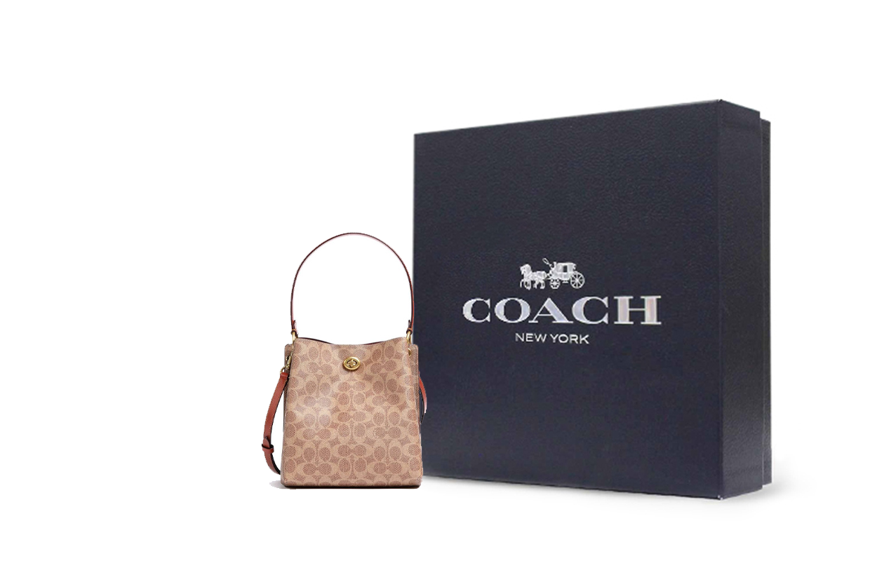 Женская сумка COACH Charlie 22 (коричнево-рыжая) — фото 8