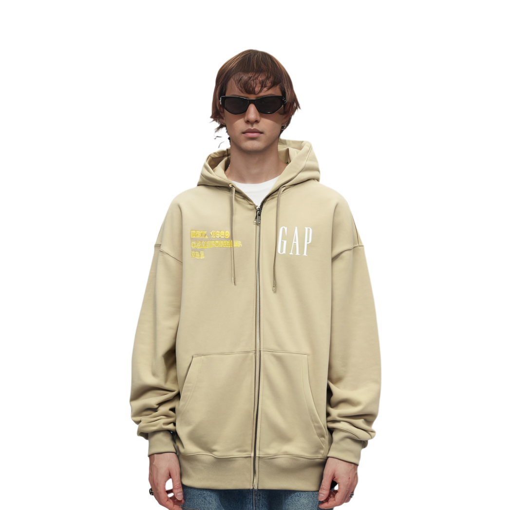 GAP letter print cardigan long-sleeve hoodie unisex