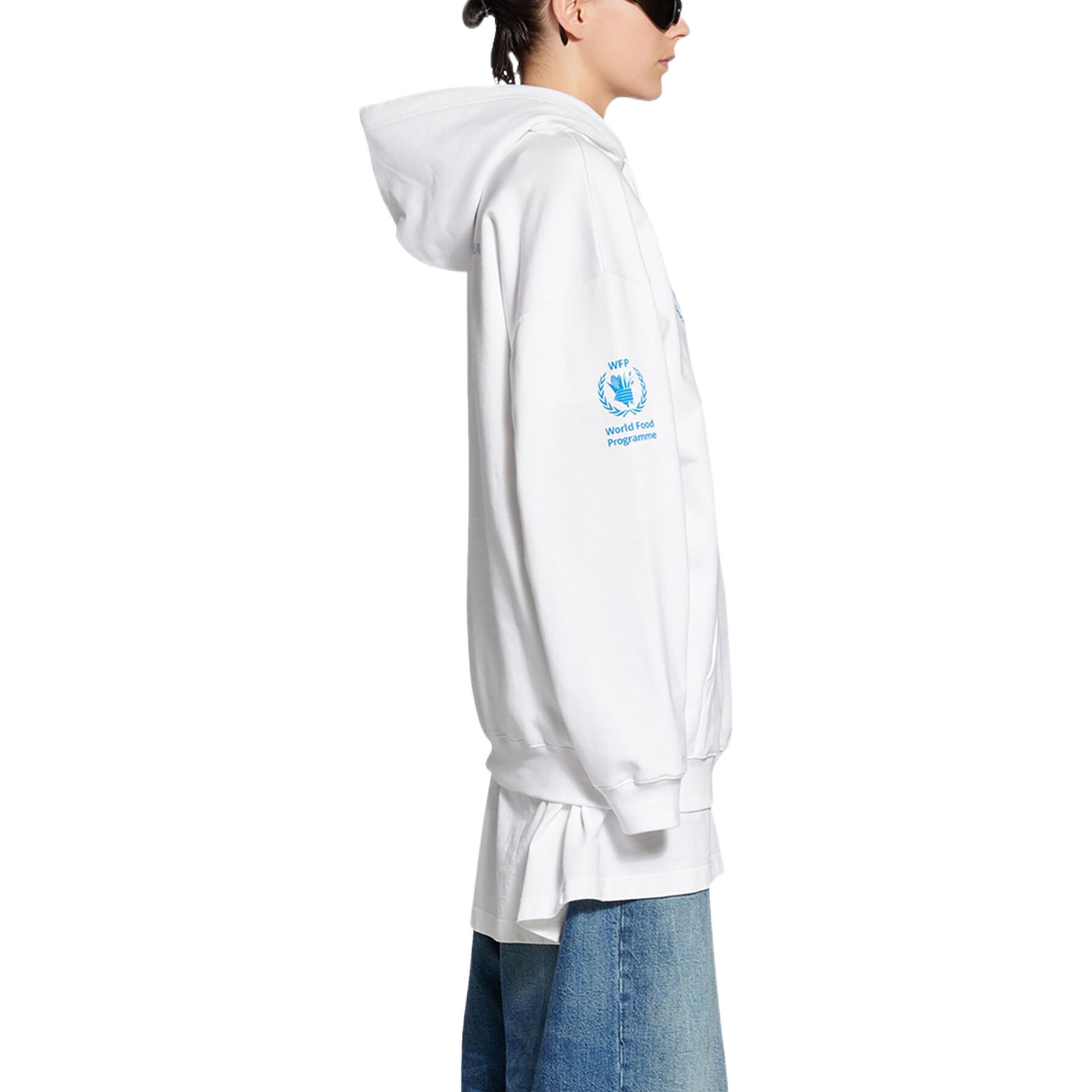 Женское худи Balenciaga x WFP Hoodie (белое) — фото 6