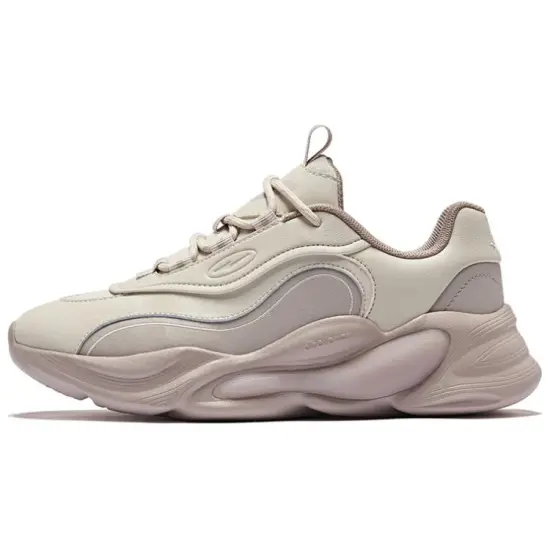 Erke Casual Shoes Women's Low-Top Float Rock Gray/Pearl Milk Tea