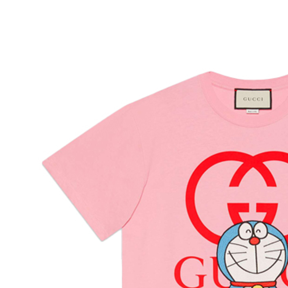 Женская футболка Gucci x Doraemon (розовая) — фото 6
