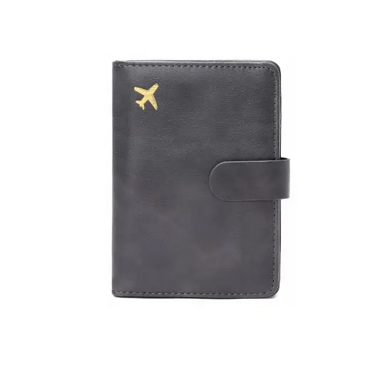 OUZIHUANG Pu Passport Holder Regular Unisex Black