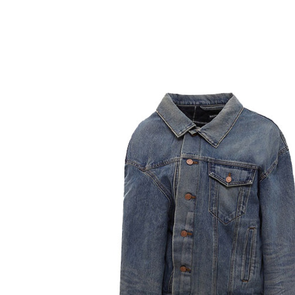 Женские куртка Balenciaga FW21 Denim Jacket (синяя) — фото 5