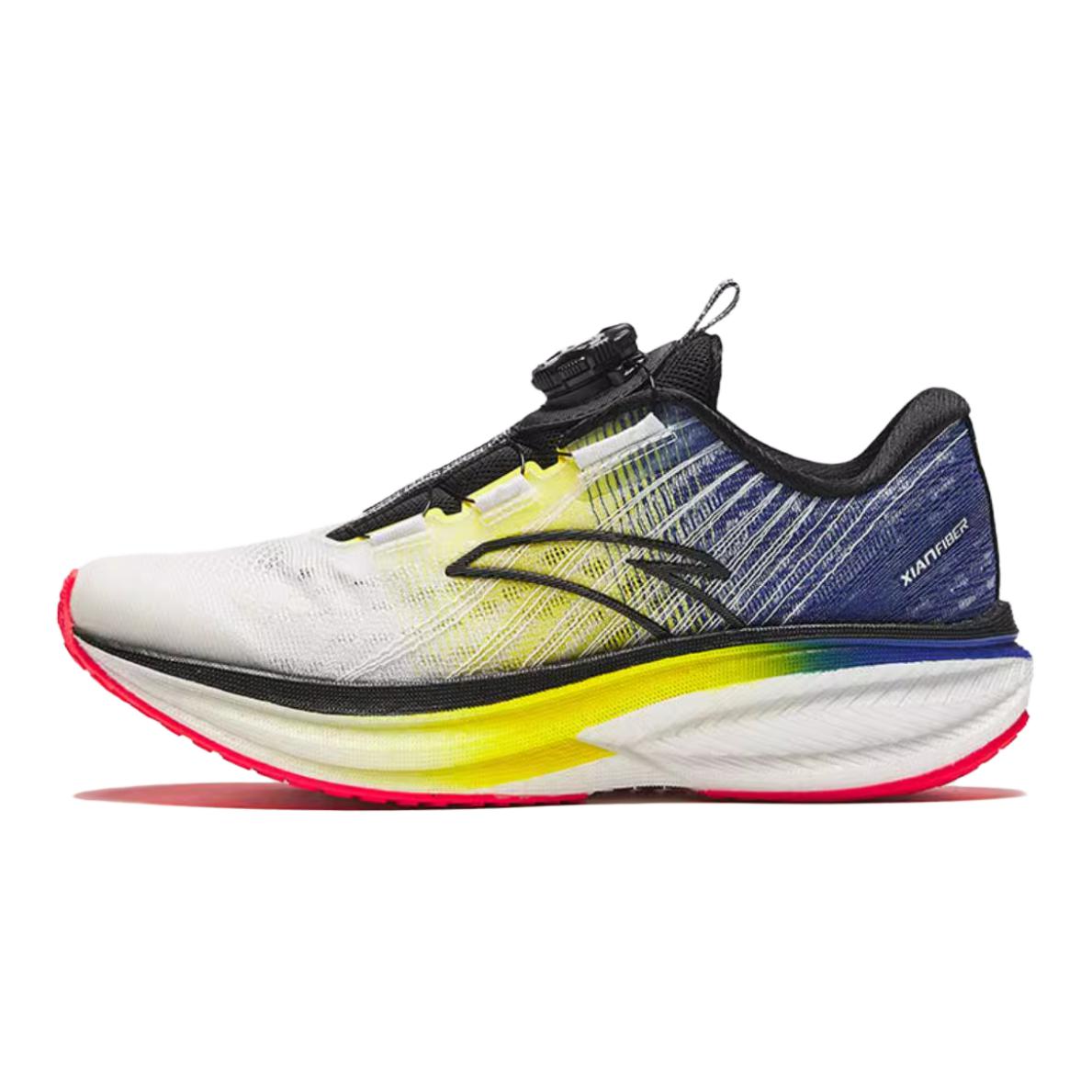 ANTA Children's Fabric Champion 3.0 Comfortable and Durable Physical Test Anti-slip Shock Absorption Low-top Children's Running Shoes White Yellow Blue