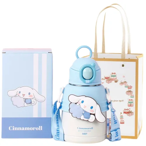 Sanrio Sanrio, Hello Kitty, hello kitty, cartoon cute glass stainless steel, high quality handheld capacious tea cup for students with glass, Cinnamoroll, 600 ml
