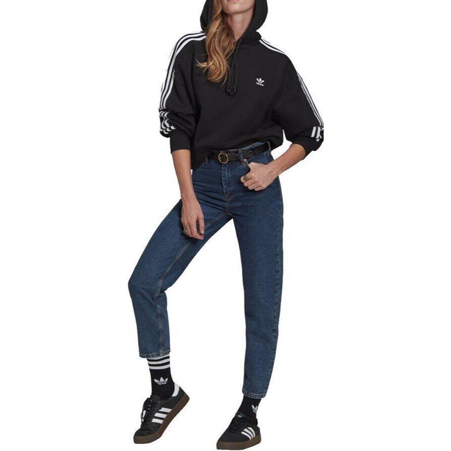 Женское худи adidas Originals Crop Hoodie (черное) — фото 4