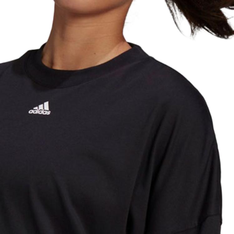 Женская футболка adidas Cropped Tee W (черная) — фото 4