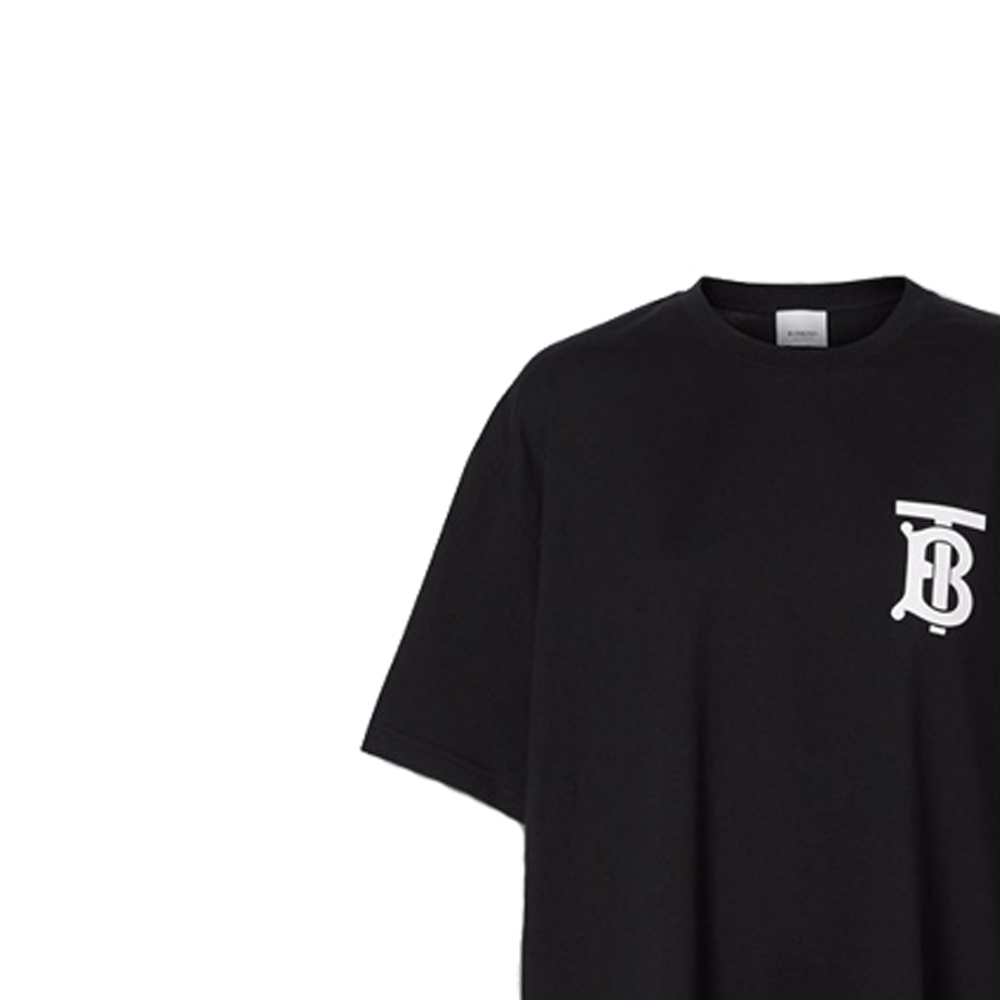 Женская футболка Burberry Monogram Motif Oversized T-shirt Logo T (черная) — фото 6