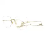GUCCI Rimless Square Eyeglass Frames Unisex Gold