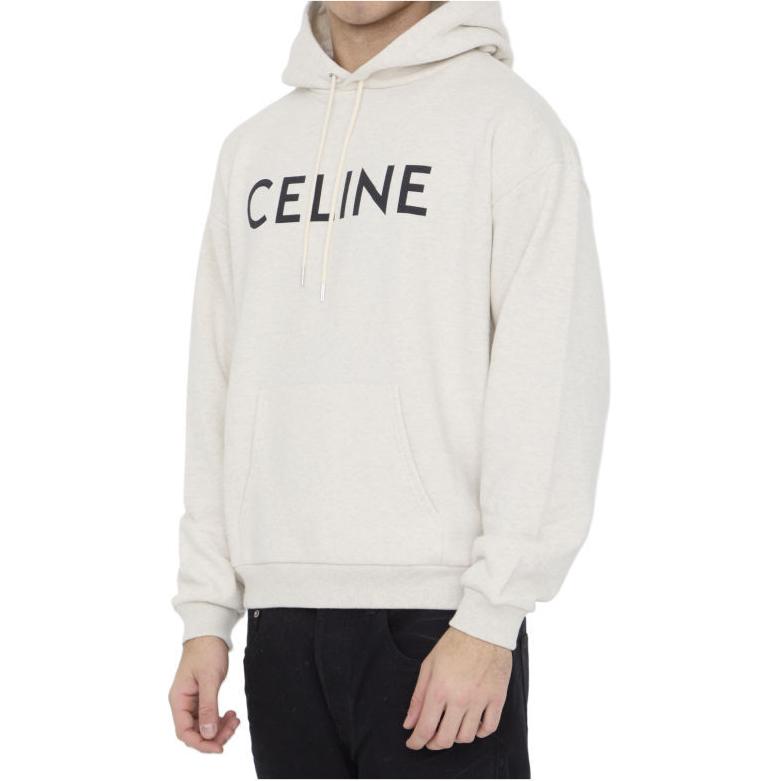 Мужское худи CELINE SS24 Logo (бежевый) — фото 3