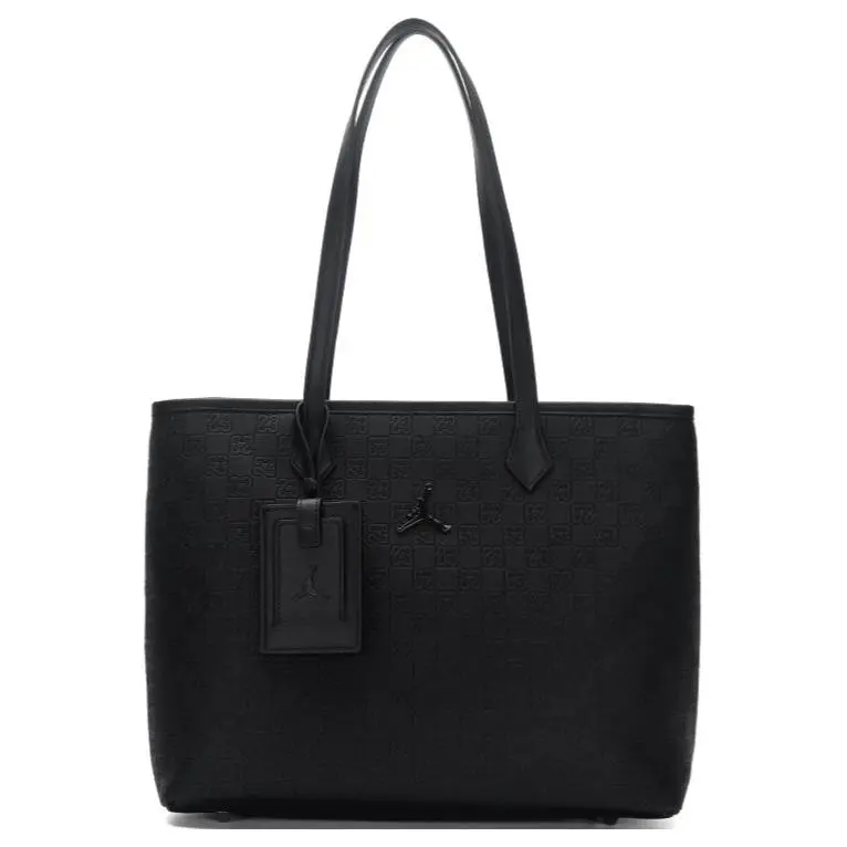 Jordan Synthetic Leather Tote Bag, Shopping Bag, Handbag, Shoulder Bag Unisex Black