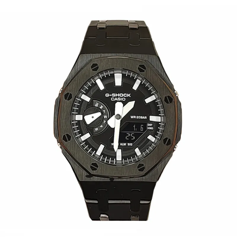 CASIO Men Liquid Crystal/Analog Dual Display Series 44mm Black Watch