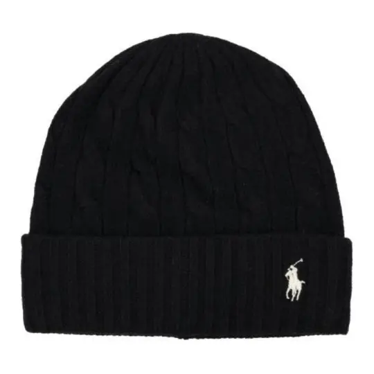 Polo Ralph Lauren Logo Embroidered Cable Knit Beanie
