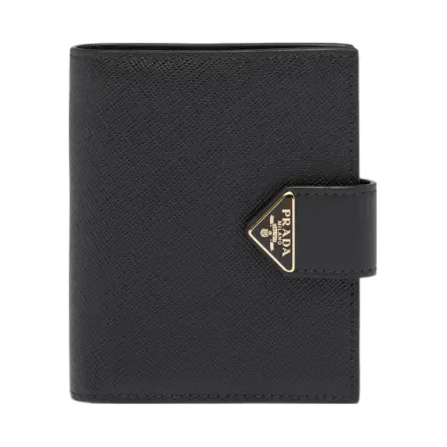 PRADA Saffiano Leather Wallet Small Women's Black