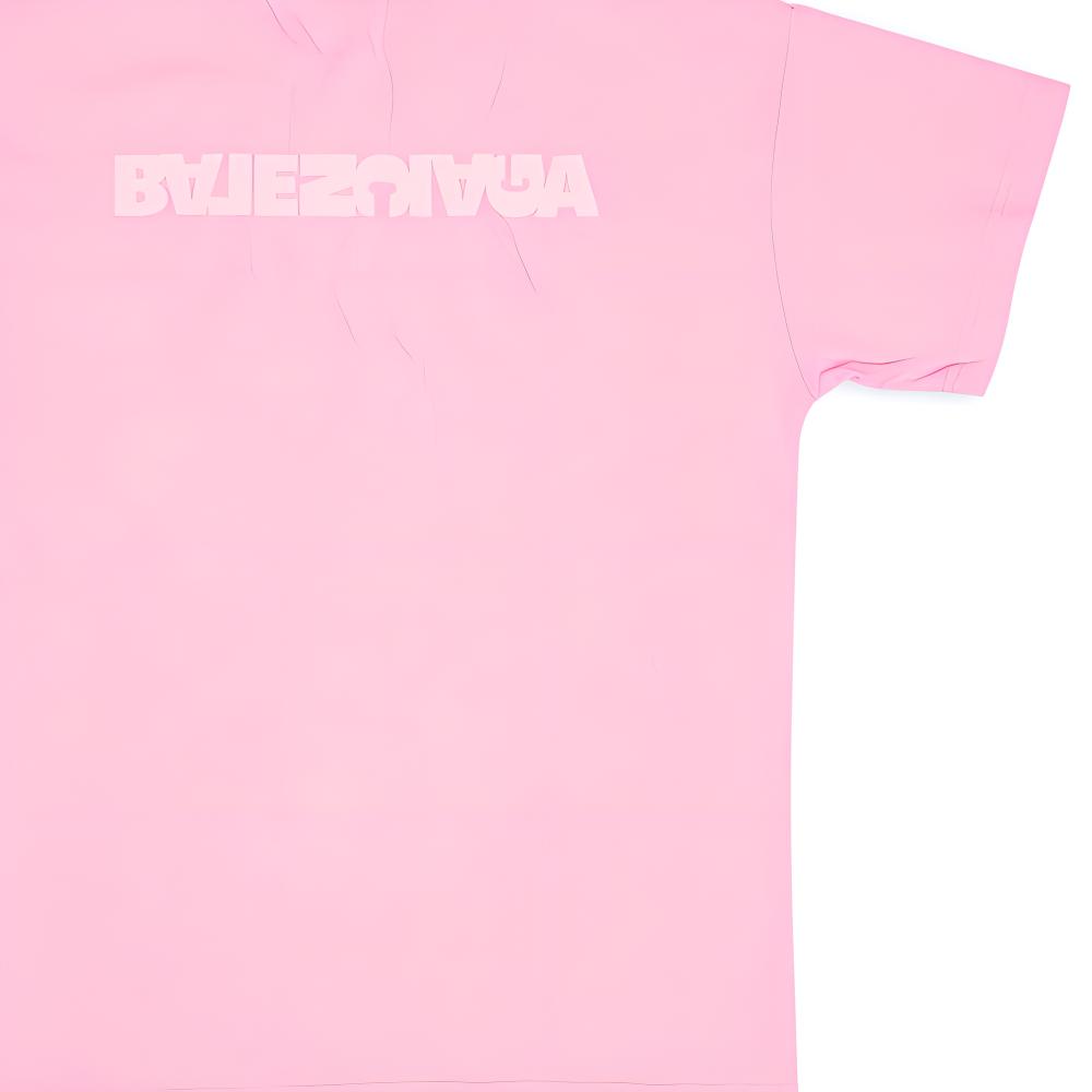 Женская футболка Balenciaga Logo SS22 T (розовая) — фото 4