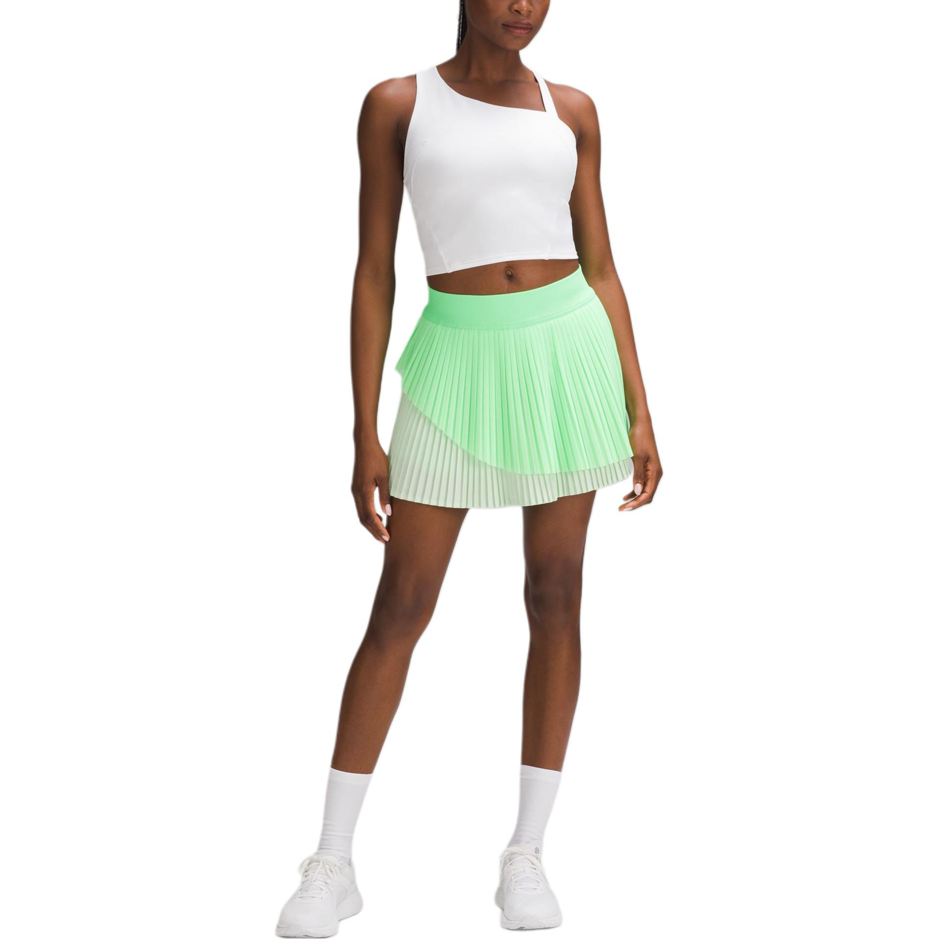 Lululemon Tiered Pleats Casual Short Skirts Women’s Indigo Green/Happy Fruit