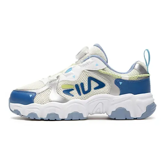 FILA KIDS Fluid Cat Paw Shoes Slip Resistant Anti Kick Low Top Kids' Running Shoes Gray White