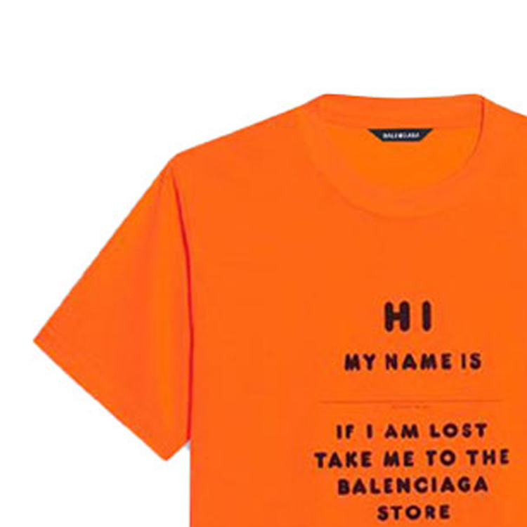 Женские футболка Balenciaga (оранжевый) — фото 5