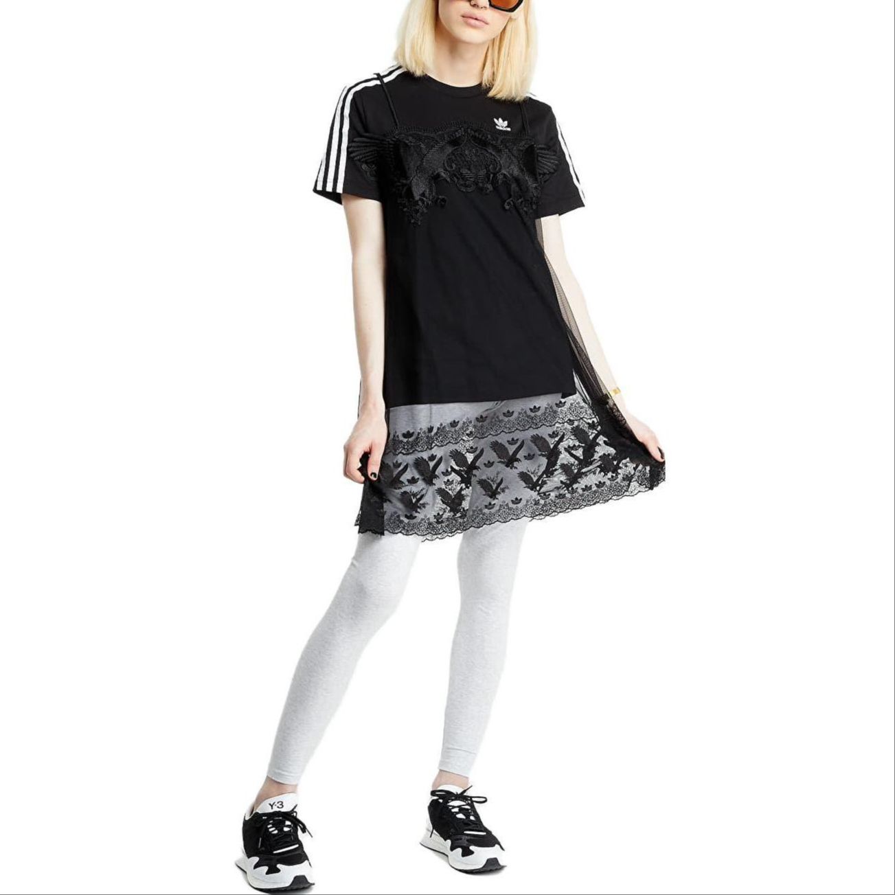 Женское платье adidas originals x Dry Clean Only (черное) — фото 4