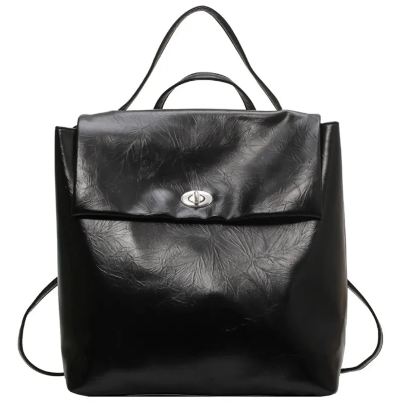 NOMK Pu Handbag, Backpack, Backpack Women's Black/Silver/Ecru