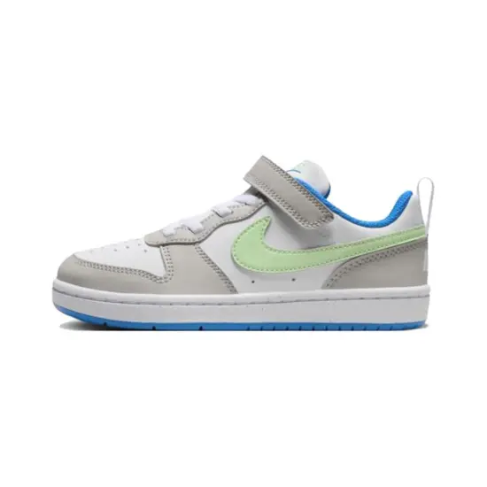 Nike Court Borough GS Anti Slip Wear Resistant Low Top Kids' Skateboarding Shoes White Gray Green Kids'