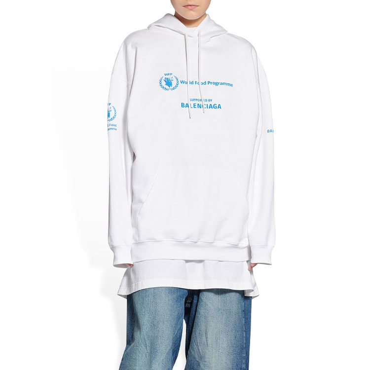 Женское худи Balenciaga x WFP Hoodie (белое) — фото 4