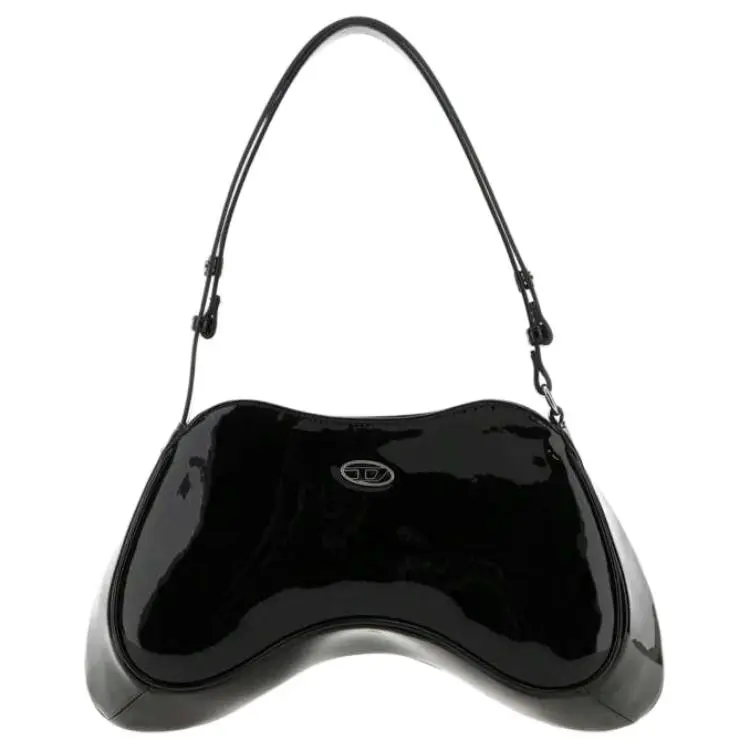 DIESEL Play Logo Plaque Zipped Shoulder Bag