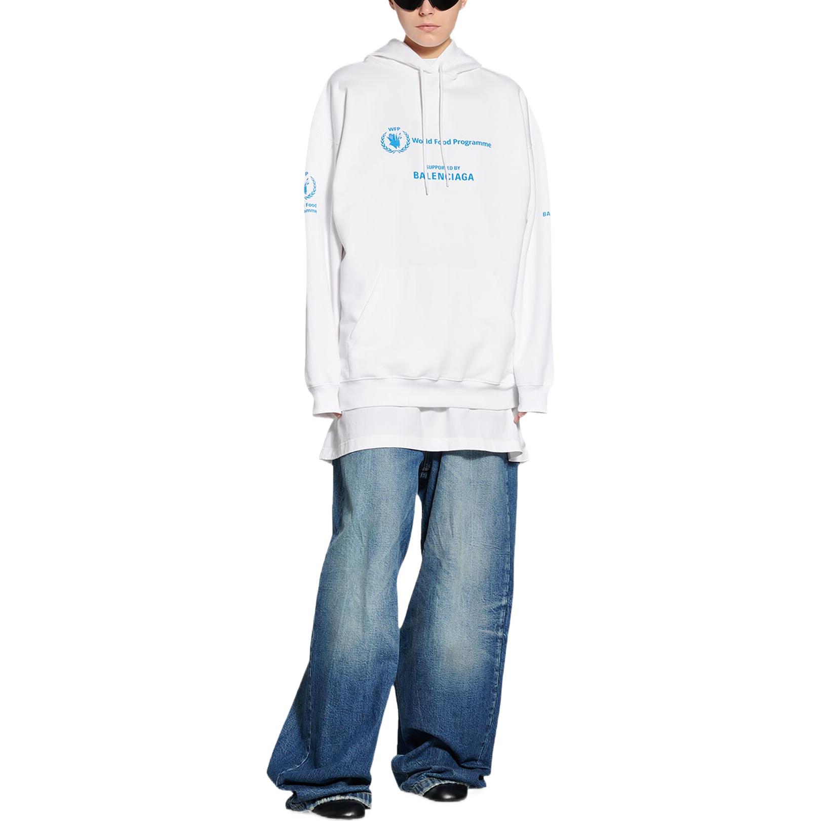 Женское худи Balenciaga x WFP Hoodie (белое) — фото 3