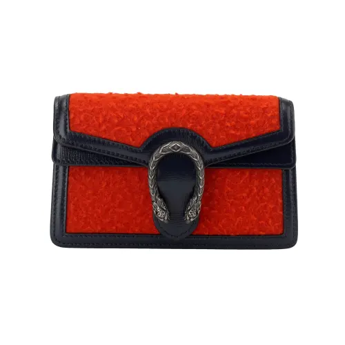 GUCCI Dionysus Herringbone Fabric With Leather Wallet, Shoulder Bag, Crossbody Bag Extra Mini Women's Red & Marine Blue